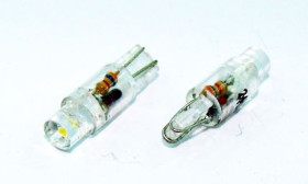 Kontrolka LED samochodowa biała 5mm, zas. 24V