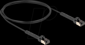 80940 Cat.8.1 patch cable, slim, U/FTP, angled, black, 1m