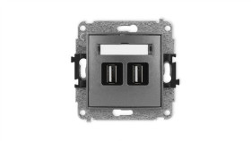 Icon Mechanizm Gniazda Podwójnego 2Xusb A-A 2.0 Grafitowy 11Igusb-2