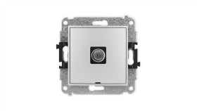 Icon Mechanizm Gniazda Antenowego Pojedynczego Tv, Bez Pola Opisowego Srebrny...