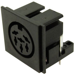 Cliff FC680806 DIN Connector Socket Horizontal Mount 6 Pins Black