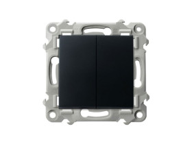 SZAFIR Wyłącznik dwugrupowy świecznikowy czarny metalik ŁP-2Z/m/33 OSPEL