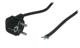 Przewód zasilający CEE7 AC-EU 10A - POSAC-10/7/7L-18B czarny 1,8m