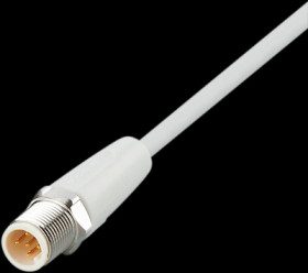 Sensor actuator cable, M12 cable plug, straight, A to open end, 5 pole, 2 m, mPPE, gray, 4 A, EVF089