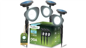 3X Lampa Ogrodowa Led Solarna Wbijana Czarna Kierunkowa Oga Reflektor Ip44...