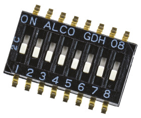 Przełącznik DIP 8-pozycyjny 8P SMD 25 mA przy 24 V DC -30 → +85°C