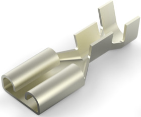 Uninsulated flat plug sleeve, 6.35 x 0.81 mm, 0.82 to 2.08 mm², AWG 18 to 14, steel, nickel-plated, 60705-1