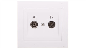 Kier Gniazdo Antenowe Rtv Przelotowe 10Db Białe Gpa-10Wp/00