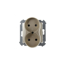 Gniazdo podwójne bez uziemienia do ramek Nature złoty metalik DG2MZN.01/44 Kontakt Simon54