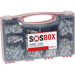 Fischer 533629 SOS-Box S &#x2B; FU &#x2B; Screws Assortment of Plugs &amp; Screws 180pc