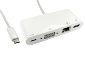 Adapter, do wyświetlaczy: 1, USB C, USB 3.1, VGA