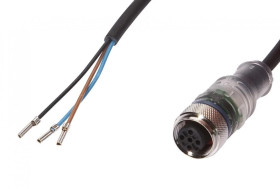 Kabel konfekcjonowany jednostrony złącze M12 żeńskie 3-pin proste wolny koniec przewodu 3x0,34mm² 5m PUR IP67 LED VK500225