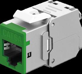 77945 Keystone module, Cat.6a STP, RJ45 socket / LSA, green