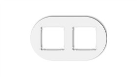 Mini Ramka Uniwersalna Podwójna Okrągła Z Tworzywa Biały Mrto-2