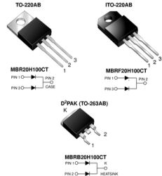 MBRB20H100CT Dual Common Cathode High Voltage Schottky Rectifier High Barrier Technology for Improved High Temperature Performen