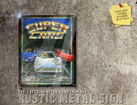 Rustic Amiga Super Cars Box Artwork Metal Sign [683]