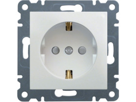 LUMINA Gniazdo pojedyncze z uziemieniem schuko z przesłoną styków białe WL1060 HAGER