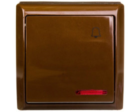 BIS Przycisk /dzwonek/ z podświetleniem brązowy ŁN-6BS/24