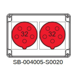 Rozdzielnica 2x5x32A INA=32A IP54 SB-004005-S0020-54