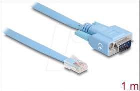 63353 RS-232 console cable, DB9 male > RJ45 male, 1 m, blue