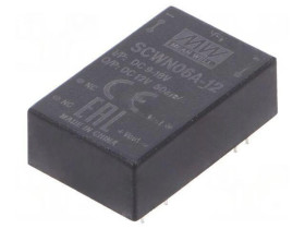 Przetwornica DC/DC 6W 9-18VDC 12VDC Iwyj 500mA SCWN06A-12