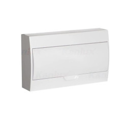 Rozdzielnica modułowa tworzywo 1x18 natynkowa IP40 IK06 N+PE II klasa drzwi białe DB118S 1X18P/SMD-P biały 36419