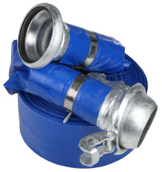 Płaski wąż rolkowy ze złączami, długość: 25m, 3 barów, Chemikalia, woda