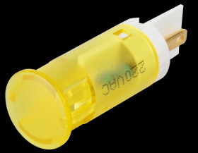 QS121XXHY220 Indicator LED, 220 V AC, 12 mm, FASTON, yellow