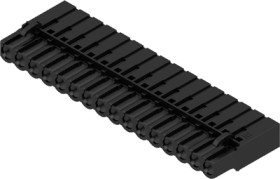 Socket header, 16 pole, pitch 5.08 mm, straight, black, 1712100000