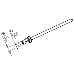 Ersa 0742ED2351H/SB Desoldering Tip 79.25mm Tapered ERSADUR Coating