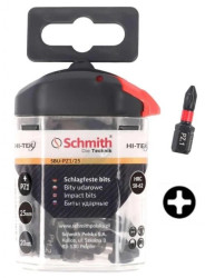 Bity udarowe PZ1 25mm 20szt zestaw BIT krzyżowy - Schmith