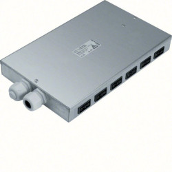 tehalit.SPW Rozdzielacz podłogowy płaski Wago 12 gniazd czarnych SPWA129005