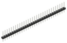 Pin header, 30 pole, pitch 2 mm, straight, black, SLY109830Z