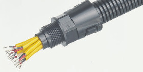 Łącznik do kanałów kablowych Adaptaflex gwint M32 34mm Złącze proste Nylon 66 IP66 Czarny