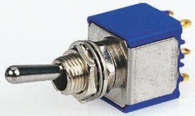 Przełącznik Wł.-wył.-wł. 3PDT APEM Montaż panelowy długość przełącznika 10.5mm