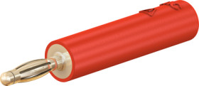 Laboratory adapter, 2 mm plug to 4 mm socket, red, CAT II, 24.0115-22