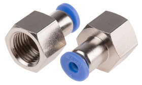 Złączka pneumatyczna R 1/4 żeńskie Wciskane 4 mm RS PRO Adapter gwintowany prosty R 1/4 żeńskie