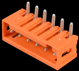 734-266 Print pin header, mini, RM 3.81, angled, 6-pin