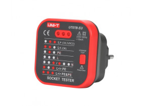 Wskaźnik sieci 230 V AC z testerem RCD Uni-T UT07B-EU
