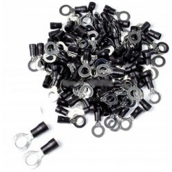 2x Konektor oczkowy czarny 1/4 fi 10 AWG 14-12