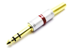 Wtyk JACK 6,3mm stereo, obudowa metalowa chromowana JW778