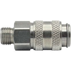 Quick-release coupling, L 38 mm, 35 bar, stainless steel, for hose, 107194