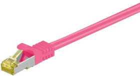 RJ45 patchkabel, CAT 6A S/FTP (PiMF), 500 MHz z CAT 7 kable surowym, Purpurowy - Długość kabla 2 m