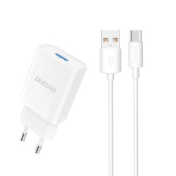 Ładowarka USB Sieciowa + Kabel USB-C Dudao A4EU 2,1A Biała