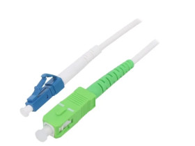 SCA-LCU/OS2-030WH Patch cord światłowodowy OS2 LC/UPC,SC/APC 3m LSZH biały