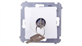 Simon 54 Łącznik Pojedynczy Na Kluczyk Dwupozycyjny 0-I” Biały Dw1k.01/11