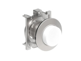 Metalowy przycisk płaski fi30mm wystający samoczynny powrót Biały LPFB208