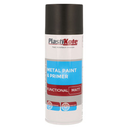PlastiKote 440.0071023.076 Trade Metal Spray Paint &amp; Primer Matt Black 400ml