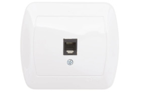 Simon Akord Gniazdo telefoniczne pojedyncze RJ11 białe AT1e/11