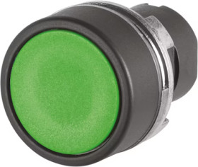 Pushbutton, unlit, groping, waistband round, green, front ring black, mounting Ø 22.3 mm, 46-2131.1150.000